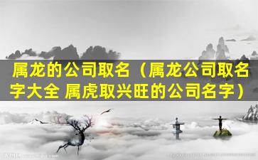 属龙的公司取名（属龙公司取名字大全 属虎取兴旺的公司名字）